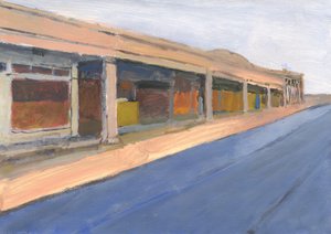 Strip mall 6, 2023 (acrílico sobre papel)