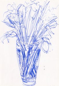 Vaso de flores, 2016 (tinta sobre papel)