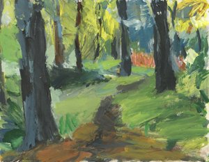 Caminho do bosque, 2023 (acrílico sobre papel) de Simon Neville