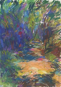 Caminho do bosque n.º 24, 2024 (pastel sobre papel) de Simon Neville