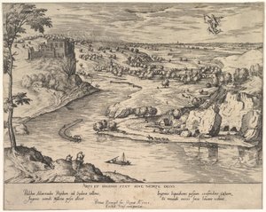 Paisagem fluvial com Mercúrio Abduzindo Psique, ca. 1595. de Simon Novellanus