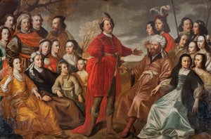 O chamado retrato de família Gröning, c.1663 (óleo sobre tela) de Simon Peter Tilemann