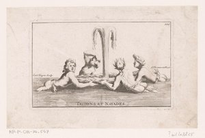 Fonteinsculptuur van tritonen en naïaden Tritões e Nayads. (título no objeto) Coleção de estátuas, grupos, fontes, termos, vasos e outros ornamentos magníficos do castelo e parque de Versalhes (título da série)