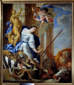 Alegoria dos Benefícios da Pintura de Paz de Simon Vouet (1590-1649) 1645 Cherbourg, Musee Thomas Henry de Simon Vouet
