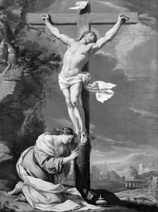 Cristo na Cruz com Maria Madalena, 164050. de Simon Vouet
