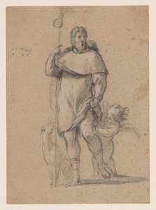 Santo Rochus com cão e anjo de Simon Vouet