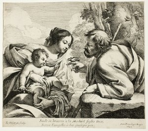 A Sagrada Família com um pássaro de Simon Vouet