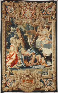 O amor impede Armida de apunhalar o adormecido Rinaldo ... de Simon Vouet