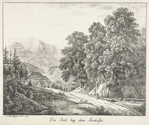 The Path by the Kochelsee, 1809. de Simon Warnberger