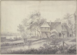 Quinta junto a um canal de Simon de Vlieger
