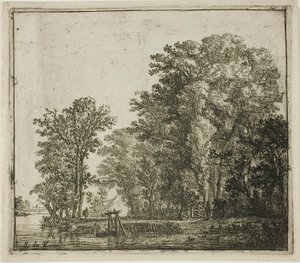 Bosques perto de um canal de Simon de Vlieger