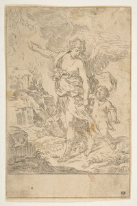 Um anjo da guarda andando com uma criança, ca. 1640