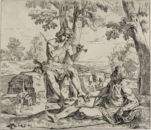 Mercúrio e Argus de Simone Cantarini
