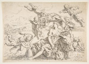 Estupro de Europa, ca. 1636 de Simone Cantarini