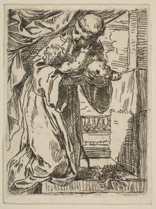 Santo Antônio de Pádua segurando o Menino Jesus, ca.1635-1636. de Simone Cantarini