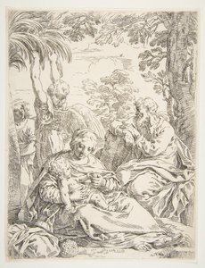A Sagrada Família descansando em sua fuga para o Egito, ca. 1637-1639.