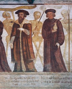 A Morte com o Duque e o Doutor, detalhe de A Dança da Morte de Simone II Baschenis