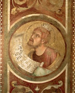 Maesta: Malachi, detalhe da moldura de Simone Martini