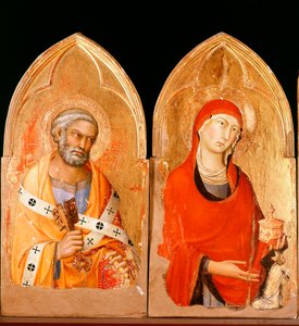 São Pedro e Santa Maria Madalena. Políptico de Orvieto (tempera e ouro no painel de Simone Martini