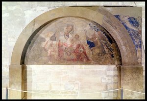 Tímpano representando a Virgem da Humildade com o Menino Jesus cercado de anjos, 1341 de Simone Martini