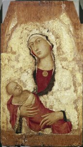 Virgem e Criança (tempera na madeira de Simone Martini