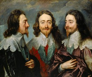 Carlos I, rei da Inglaterra 1600-1649, de três ângulos, o triplo retrato, 1636.
