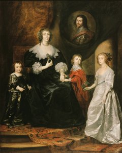 Retrato da viúva do Duque de Buckingham e seus filhos, 1633.