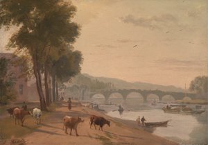 Uma Vista da Ponte de Richmond, no Tamisa