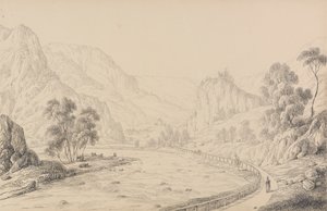 Álbum de 30 Vistas no Tirol e em Itália: Entre Brixen e Klausen - Tirol, 27 de Out.r 1840 de Sir Charles D