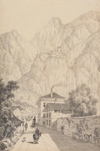 Álbum de 30 Vistas no Tirol e em Itália: Castelo de Salurn, perto da Cidade