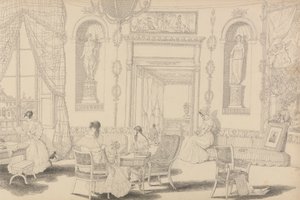Álbum de 30 Vistas no Tirol e em Itália: Boudoir Circular no Casino Pecori 10 Out.er 1841