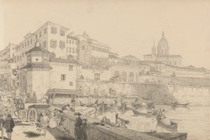 Álbum de 30 Vistas no Tirol e em Itália: Vista do Casino Pecori no Lung Arno, Residência de Sir Charles D