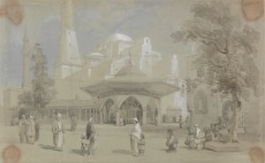Vista da Mesquita Hagia Sophia e da Fonte Shadirvan, Istambul