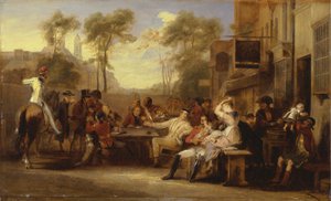 Os reformados de Chelsea que recebem a Gazeta Anunciando a Batalha de Waterloo