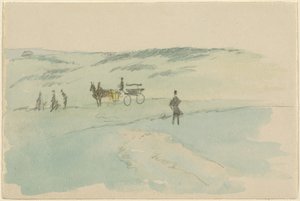 Paisagem com figuras e uma carruagem de Sir David Wilkie