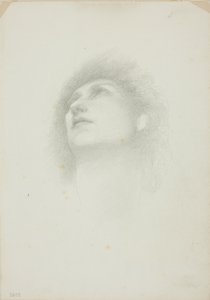 Cabeça de uma mulher com o rosto virado para cima de Sir Edward Burne Jones