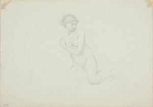 Nu feminino sentado de Sir Edward Burne Jones