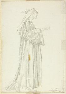 Estudo do Peregrino para Romaunt da Rosa de Sir Edward Burne Jones