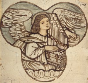 Projeto para vitrais na Igreja Lyndhurst: An Angel Organist, 1886