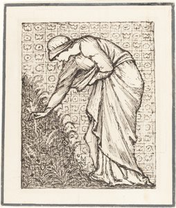 Senhora colhendo flores
