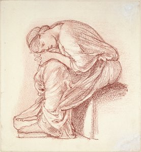Figura sentada de uma mulher, final do século 19 de Sir Edward Coley Burne Jones