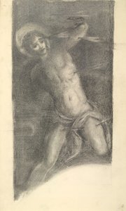 Estudo de São Sebastião de Tintoretto na Scuola Grande di San Rocco, 1859 ou 1862