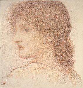 Estudo da cabeça de uma mulher, virado para a esquerda, 1886