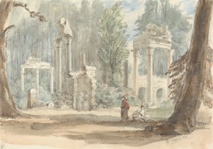 As Ruínas de Leptis Magna tal como apareceram no Parque Real na Água da Virgínia