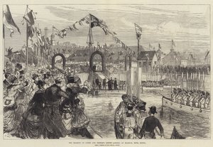 O Marquês de Lorne e Princesa Louise pousando em Halifax, Nova Escócia de Sir John Charles Robinson