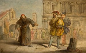 Cena de O Mercador de Veneza, de Shakespeare, 1865. de Sir John Gilbert