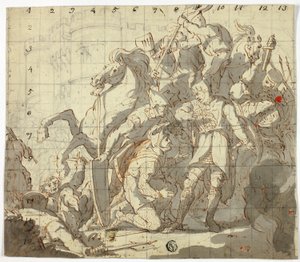 Cavaleiros de luta antes do castelo de Sir Robert Ker Porter