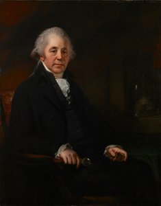 Retrato de Matthew Boulton, segurando uma amostra mineral.