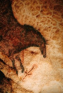 Cavalo a galope na gruta de Lascaux, França.
