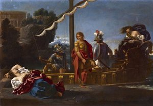 Renaud fait ses adieux a Armide - sujet tyre de La Jerusalem Liberee de Torquato Tasso dit Le Tasse (1544-1595) - Rinaldo